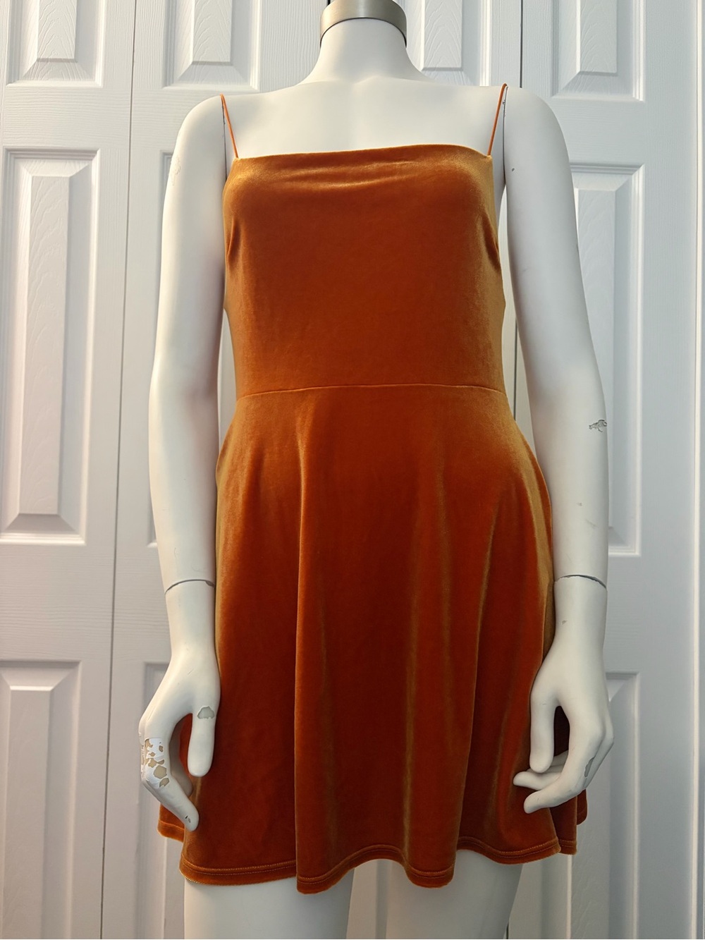 Urban Outfitters Burnt Orange Velvet Mini Dress SP